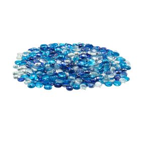 Fire Glass, 10LBS / 4.5KG Smokeless & Fireplace Rocks, 3/4-Inch / 19.05 mm Reflective Firepit Glass Beads