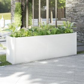 Garden Planter White Solid pinewood 78.7 in x 19.7 in x 27.6 in