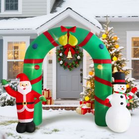 Christmas Inflatables Archway with Build in LED Light 7.9 Ft Inflatable Santa Claus and Snowman Arch Indoor and Outdoor Holiday Decorations Winte