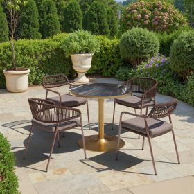 Batu Dining Table Black & Gold
