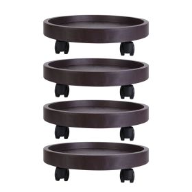 4Pcs 12.8IN Or 14IN Plant Caddy With Wheels Up to 187LBS Load Capacity Rolling Plant Stand (size: 14in)